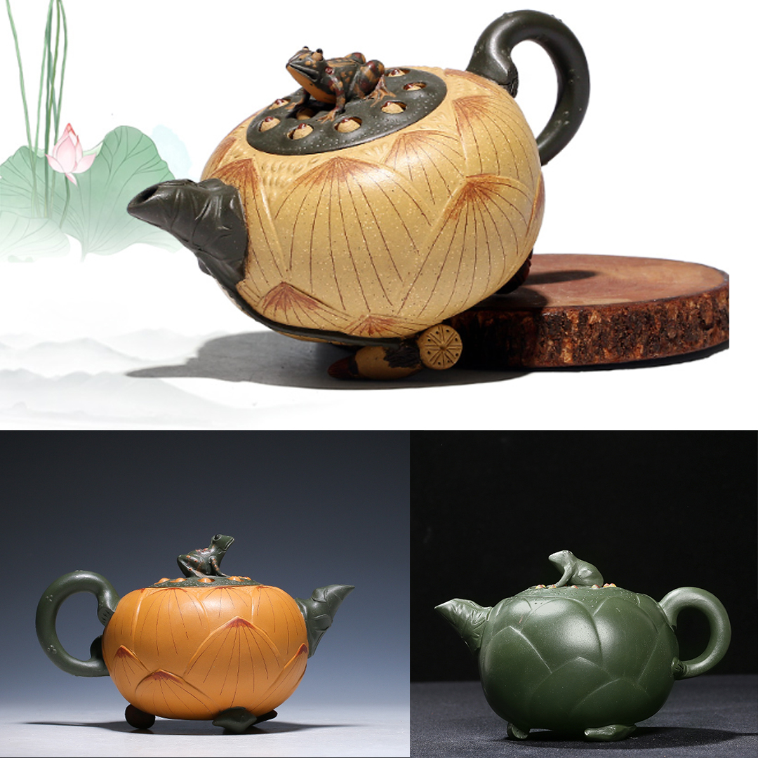 【青蛙蓮子壺】民國綠泥！名家蔣蓉大師匠心之作，給國人最正宗的紫砂壺！